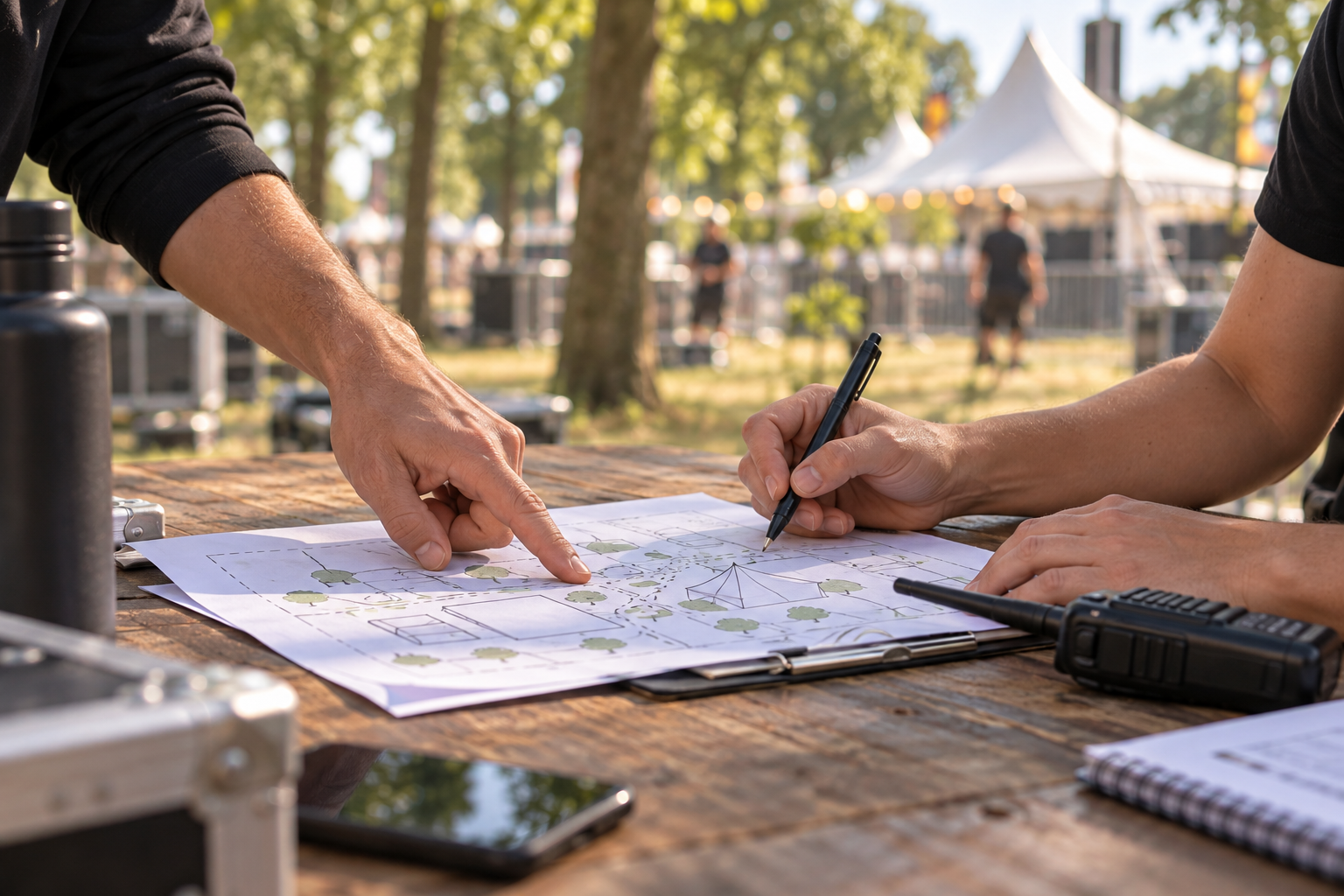 Samen de planning van een evenement doornemen